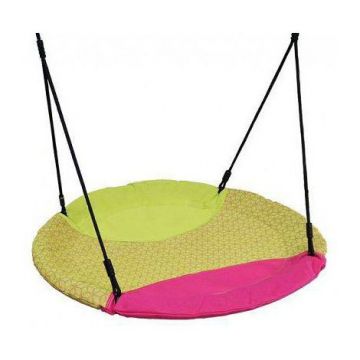 Leagan copii tip cuib, Winkoh, diametru 100 cm, verde-magenta, KBT 196.002.011.001