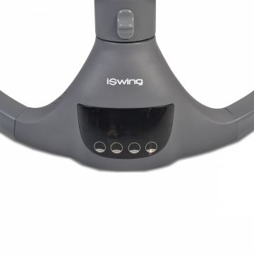 Leagan electric pentru bebelusi cu telecomanda,sezut ergonomic si rotativ,parasolar reglabil si detasabil,5 viteze de leganare,cronometru,adaptor priza,husa de insecte si pernuta reductor Cangaroo ISwing Light Grey
