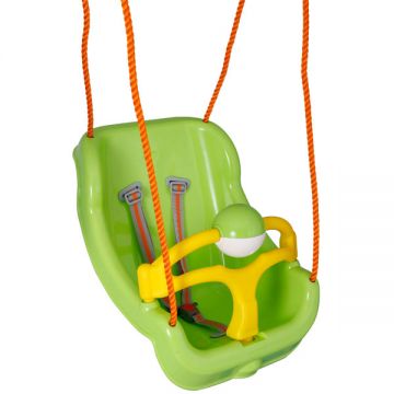 Leagan mare pentru copii Pilsan Big Swing Verde cu bara de protectie detasabila,bila cu zornaitoare,centuri de siguranta,franghie 160cm reglabila,greutate maxima suportata 100kg