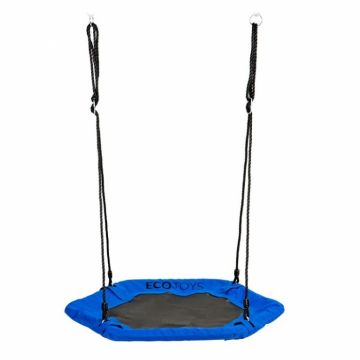 Leagan pentru copii hexagonal tip cuib de barza suspendat Ecotoys MIR6023 albastru