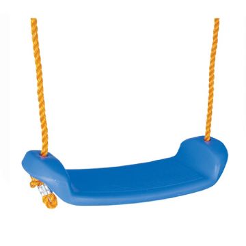Leagan suspendat pentru copii Pilsan Blue, sezut plastic rezistent, corzi reglabile cu carabine metalice, sarcina 35 kg