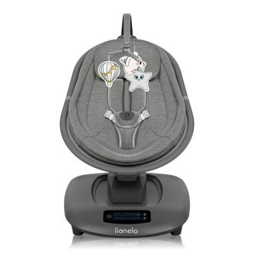 Balansoar si sezlong Lionelo Blossom Gri, 5 melodii, 5 moduri de balansare, jucarii, husa respirabila, telecomanda, scaun reglabil