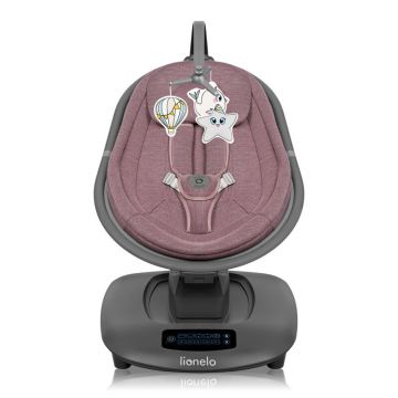 Balansoar si sezlong Lionelo Blossom Mov, 5 melodii, 5 moduri de balansare, jucarii, husa respirabila, telecomanda, scaun reglabil