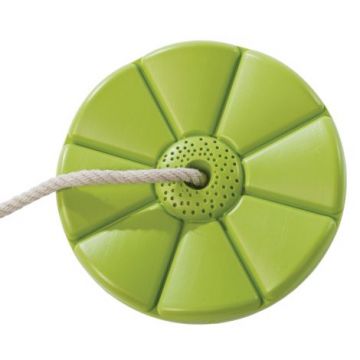Leagan copii rotund Monkey,din plastic HDPE,franghie PH, rezistent UV, cu accesorii, verde lime, KBT