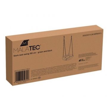 Leagan pentru copii, Malatec, rotund tip cuib de barza suspendat, din tesatura Oxford 600D, cadru din fier, 4.5 x 100 x 180 cm, Green