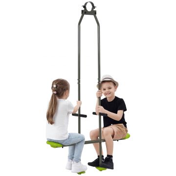 Outsunny Balansoar accesoriu față în față pentru copii din oțel și plastic pentru balansoar, 3-6 ani 97,5 x 23 x 170 cm verde | Aosom Romania