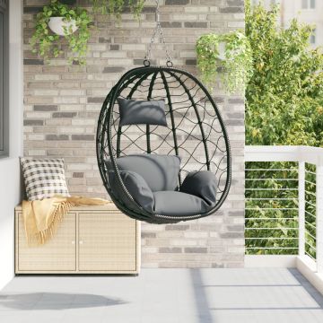 Scaun cu Ou Suspendat fără Suport Antracit Rattan Poliester