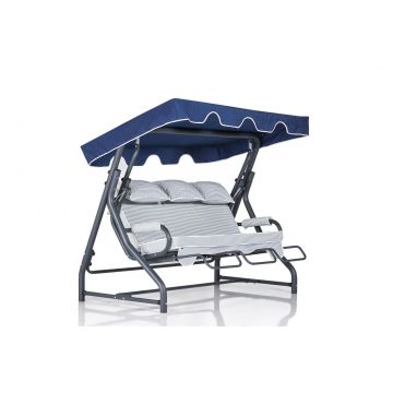 Balansoar de gradina albastru din metal Vitis 3 – Floriane Garden, 160x110x50 cm - Albastru
