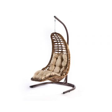 Balansoar de grădină Bodrum, Diverse culori, 120x106x214 cm - Maro