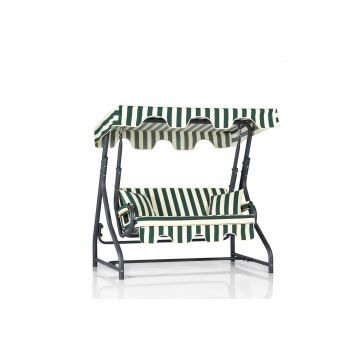 Balansoar de gradina cu 2 locuri Morus, Verde/Alb/Bej/Albastru , 170 x 165 x 110 - Verde