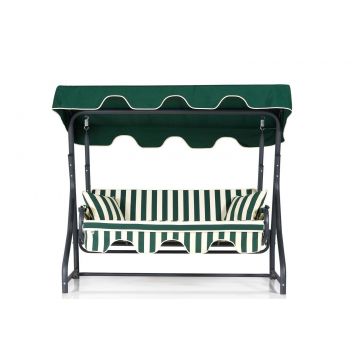 Balansoar de gradina cu 3 locuri Azra, Verde, 160x110x50 cm - Verde