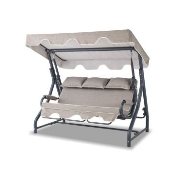Balansoar de gradina cu 3 locuri Zomzi, Gri, 200x110x165 cm - Gri