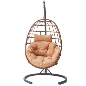 Balansoar de Gradina cu un singur loc Tavus, Maro - Bej, 120 x 214 x 120 cm - Maro