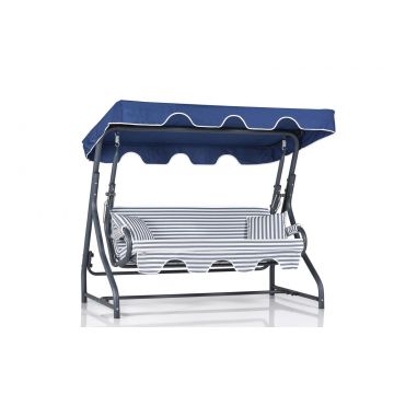 Balansoar de gradina extensibila cu 3 locuri Ilfov, Albastru, 160x110x50 cm - Albastru