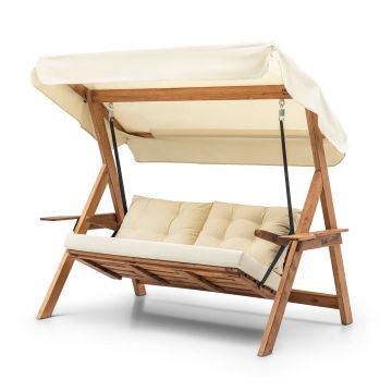 Balansoar de grădină Galata Swing S3, Diverse culori, 150x58x195 cm - Crem