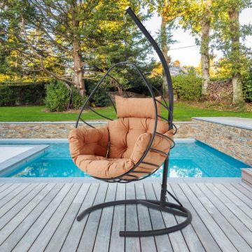 Balansoar de gradina Portland, Gri Crem, 120 x 215 x 60 cm - Crem