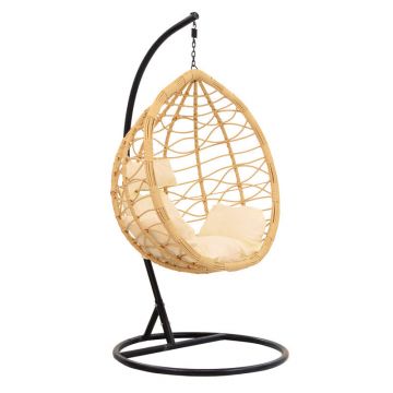 Balansoar Hudson, Metal si PP, 109x119x195 cm - Bej
