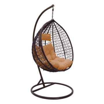 Balansoar Zafer, Metal si PP, 106x103x200 cm - Maro