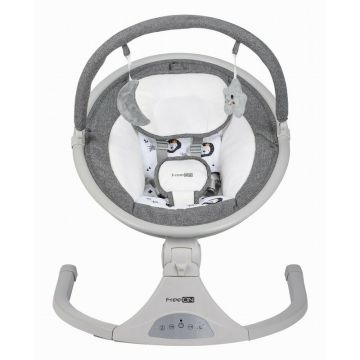 Leagan balansoar FreeOn Elite Grey cu 12 melodii, 5 viteze de balansare si 3 pozitii de reglare a spatarului