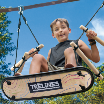 Leagan pentru copii Treboard cu franghie si placa in forma de skateboard