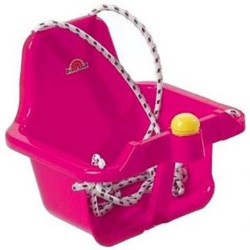 Leagan cu spatar pentru bebelusi Dohany Roz, franghii reglabile, buton cu sunete, utilizare interiorexterior