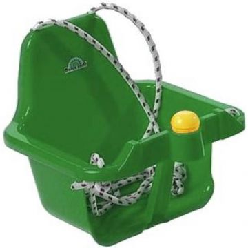 Leagan cu spatar pentru bebelusi Dohany Verde Inchis, franghii reglabile, buton cu sunete, utilizare interiorexterior