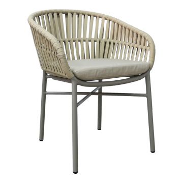 Scaun balansoar aluminiu maro, cu perna 57x60x78 cm